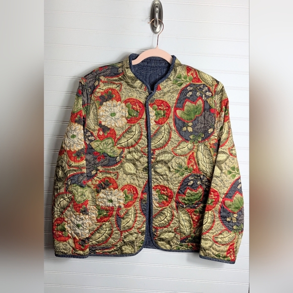 CHICO'S Reversible Denim Quilted Jacket Sz XL - Picture 6 of 8